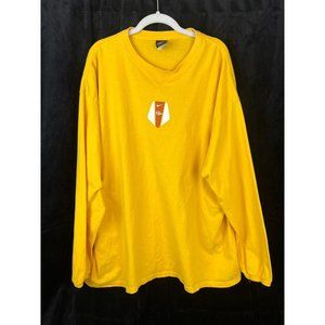 RARE Nike Aire Jordan Tag Mens Yellow Logo Long Sleeve Tee Shirt Size XXL 2XL